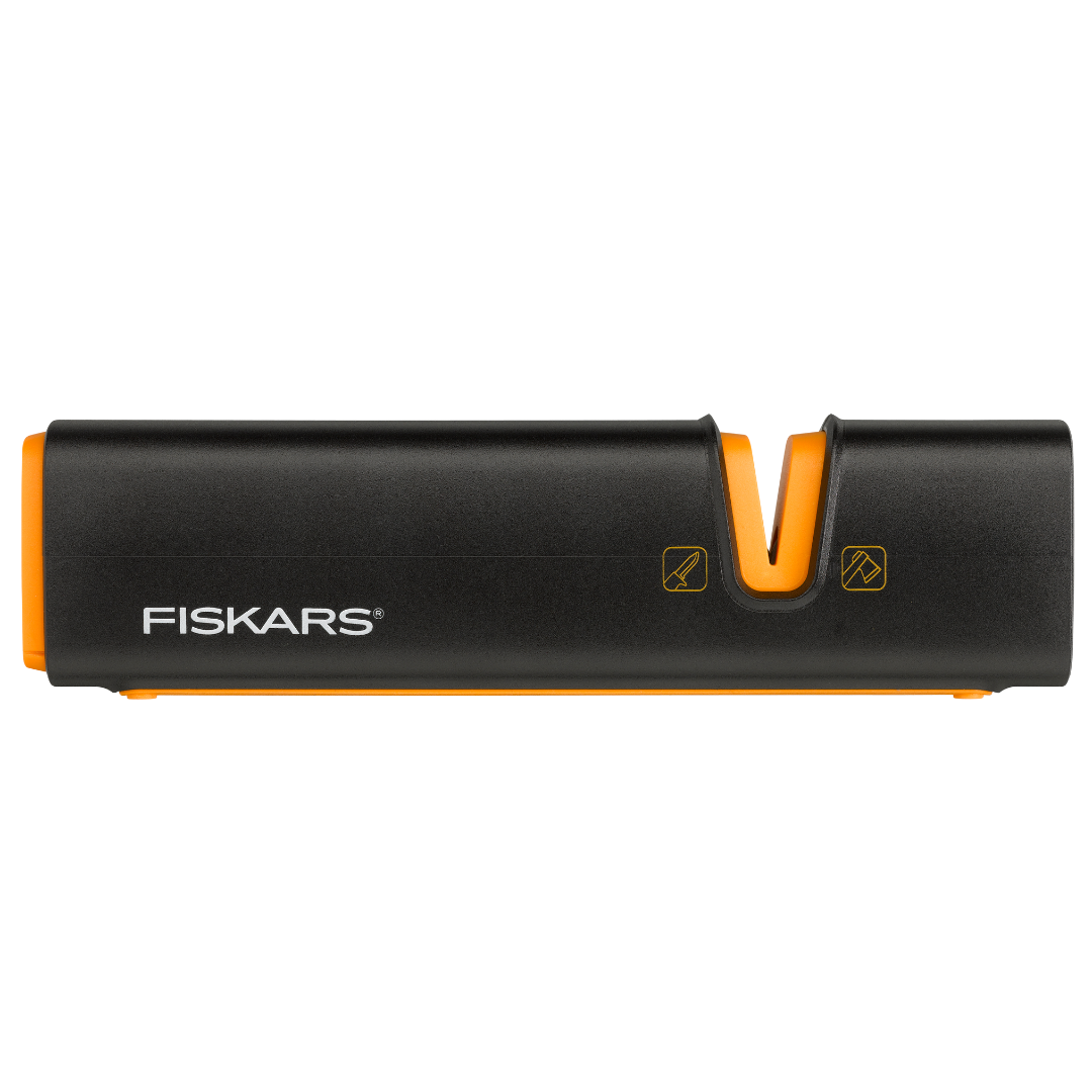 Fiskars knife sharpener on a white background