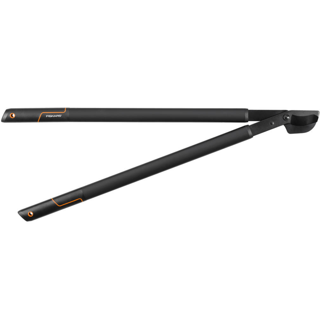 Fiskars SingleStep Lopper Bypass Hook Head with black polypropylene handles and a hook head for gripping branches.