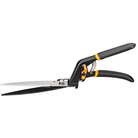 Gardening shears with black and orange handles on a white background